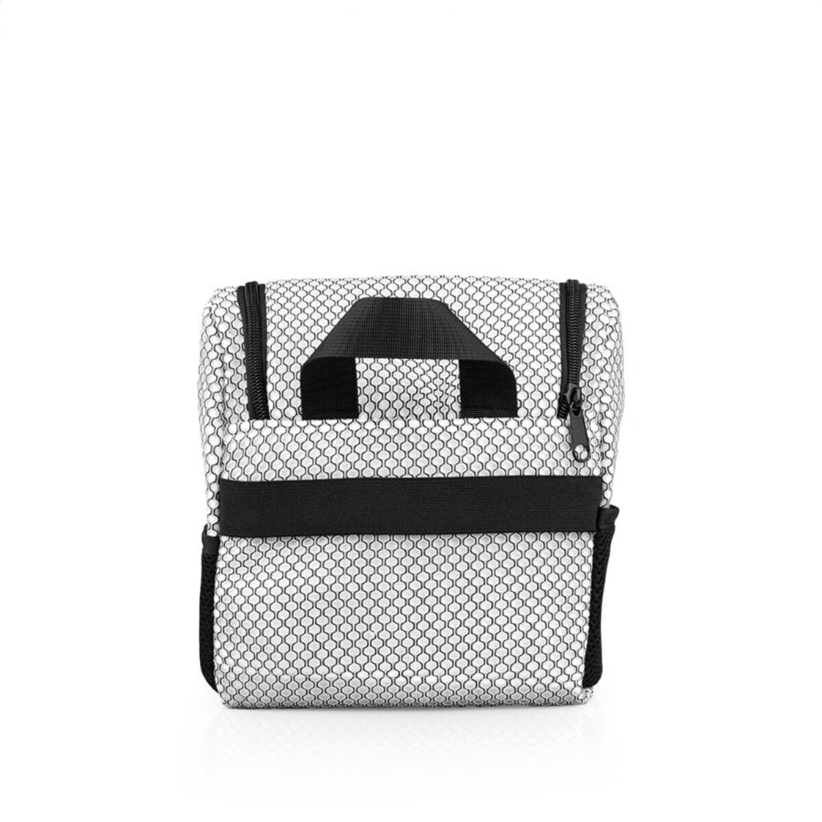 Kosmetyczka kuferek M 22x25 cm biało-czarna, wzór cebulki