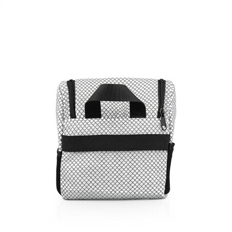 Kosmetyczka kuferek M 22x25 cm biało-czarna, wzór cebulki