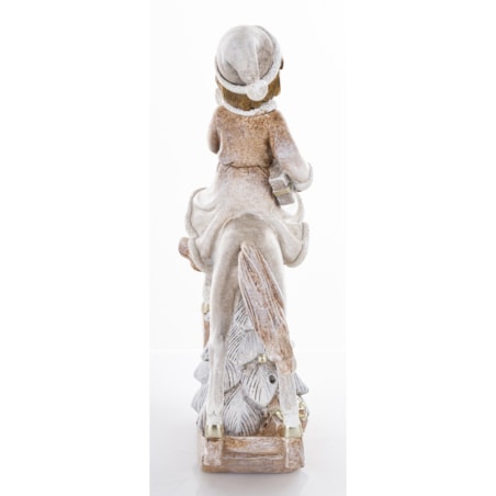 Dekoracja - figurka dziewczynki na koniu na biegunach i 26x18x7 cm LED