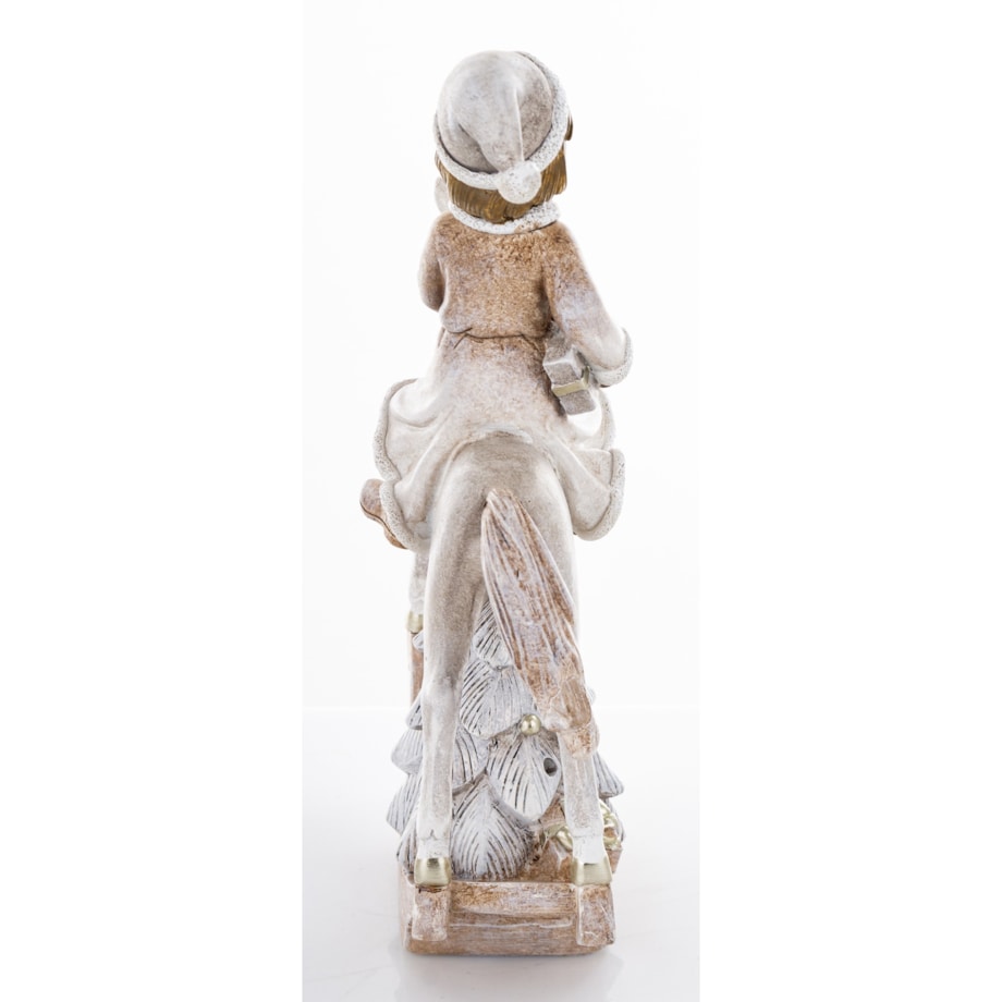 Dekoracja - figurka dziewczynki na koniu na biegunach i 26x18x7 cm LED