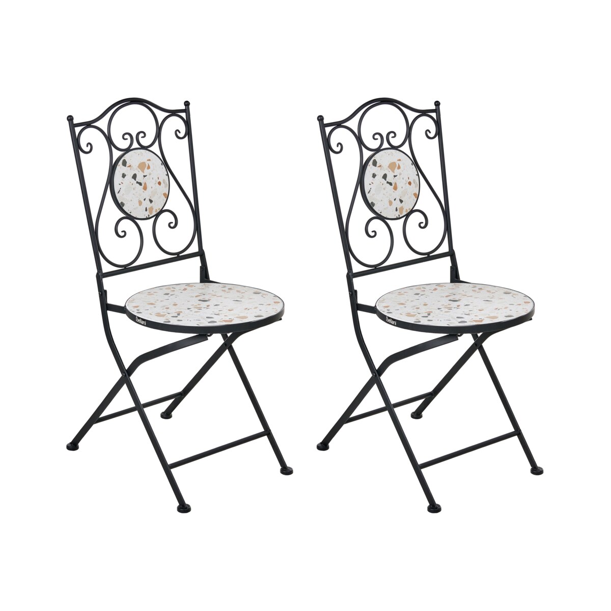 Zestaw 2 krzeseł ogrodowych ARTENA Składane Metal Czarny