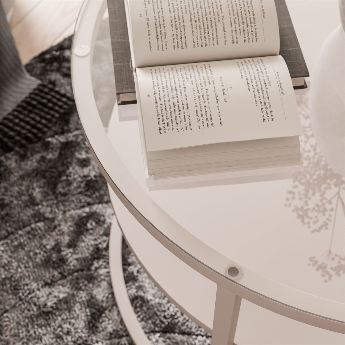 Stolik Kawowy CIRI GLASS KASZMIR z półką, blat przezroczyste szkło