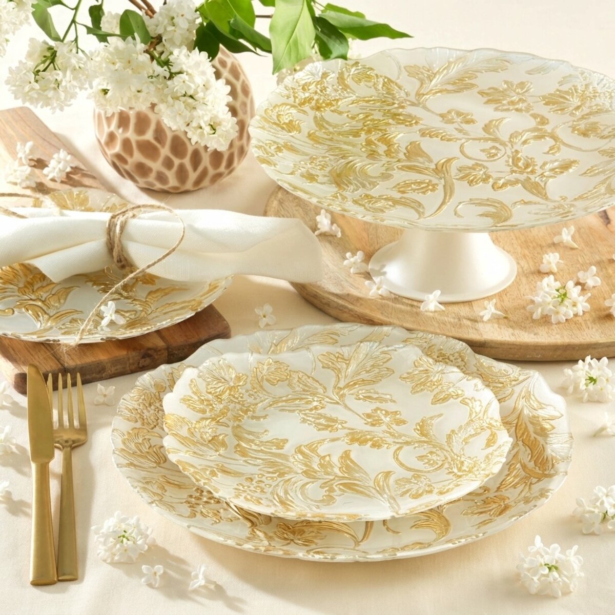 VILLA ITALIA Talerzyk deserowy szklany 21 cm FLORALIS