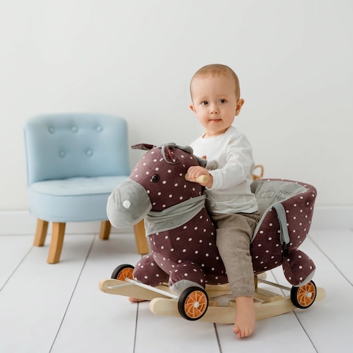 Bujak Konik Fioletowy |2w1! Bujak i jeździk | Zabawka dla dzieci | Prezent | Chodzik | Bujak | 12 m + | Interaktywna zabawka | Pierwsze urodziny | Happy Hippo