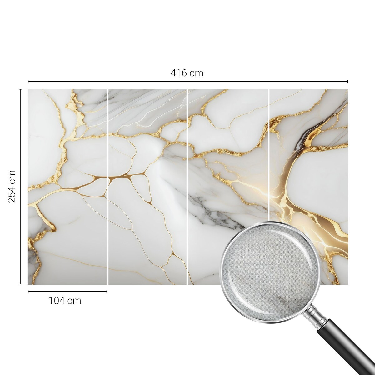 Fototapeta samoprzylepna 416x254 cm - Marmurowa elegancja, tapeta ścienna biała