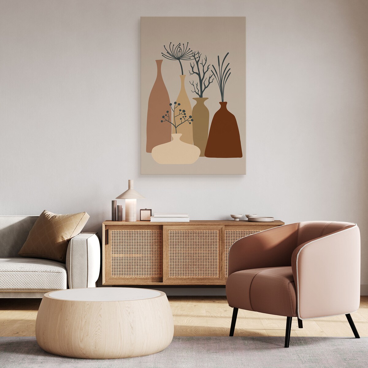 Obrazy Pastelowe Wazony W Stylu Boho 30x40cm