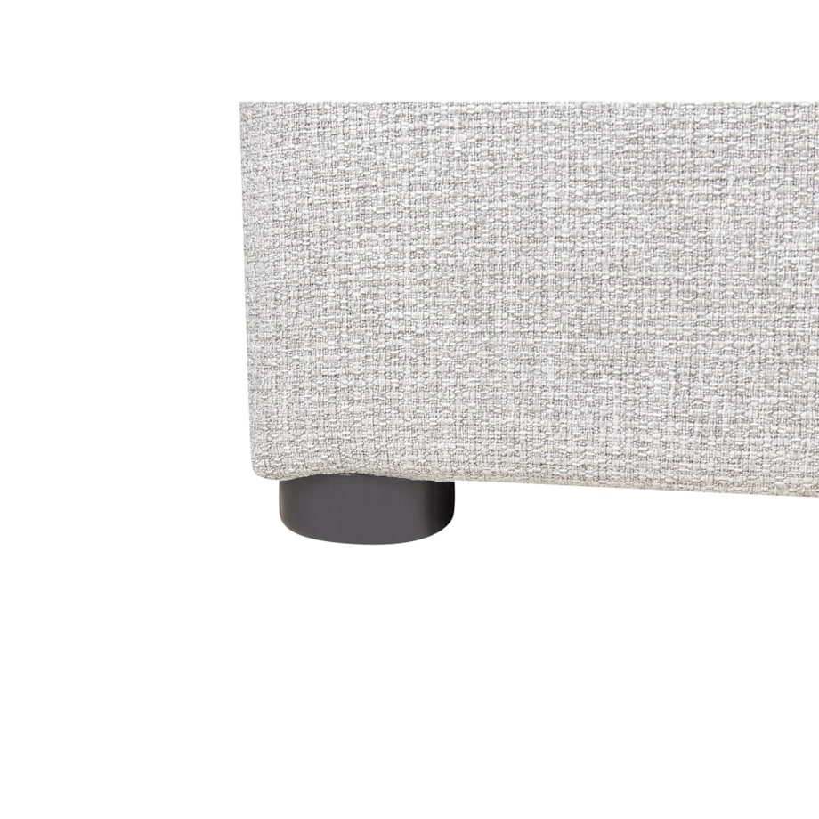 Łóżko z pojemnikiem tapicerowane 90 x 200 cm jasnoszare DINAN