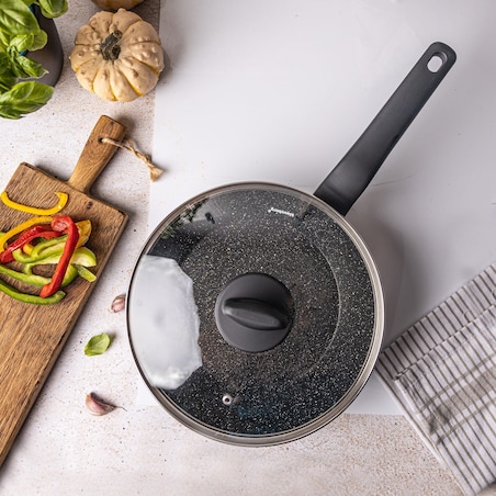 Patelnia głęboka z powłoką marmurową 24cm indukcja KLAUSBERG