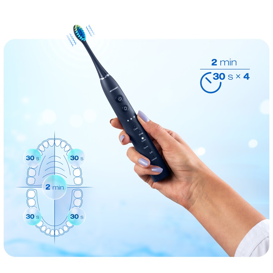 Szczoteczka soniczna do zębów Berdsen Galaxy granatowa + etui 322003