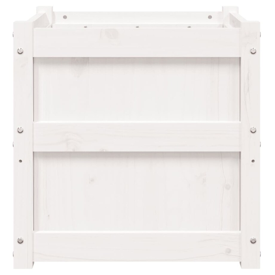 vidaXL Donica ogrodowa, biała, 50x50x50 cm, lite drewno sosnowe