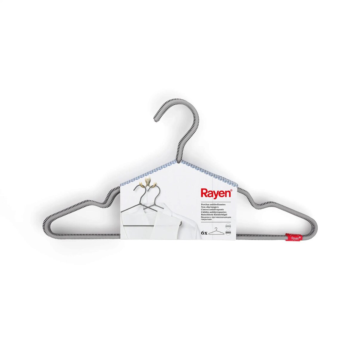 Zestaw 6 nylonowych wieszaków Rayen