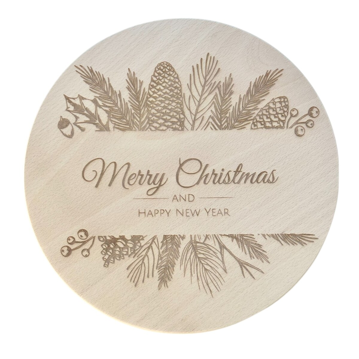 Drewniana podkładka deska świąteczna do serwowania ⌀ 25 cm