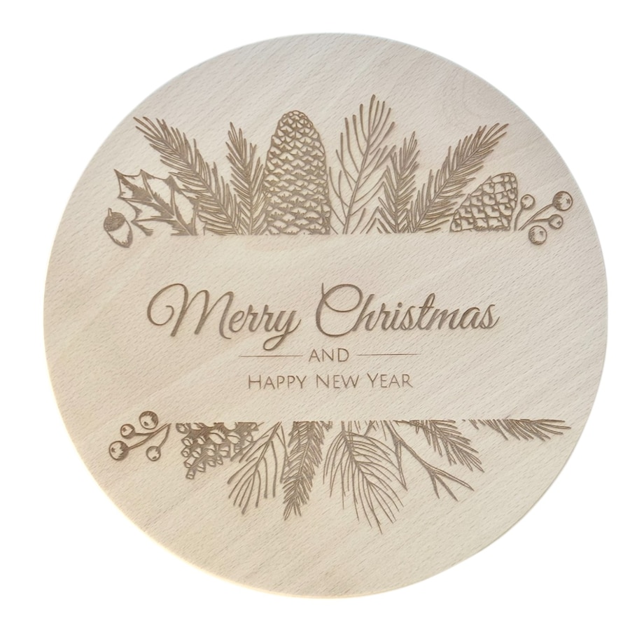 Drewniana podkładka deska świąteczna do serwowania ⌀ 25 cm