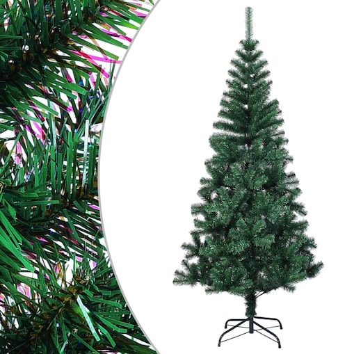 vidaXL Sztuczna choinka z opalizującymi końcówkami, zielona, 240 cm