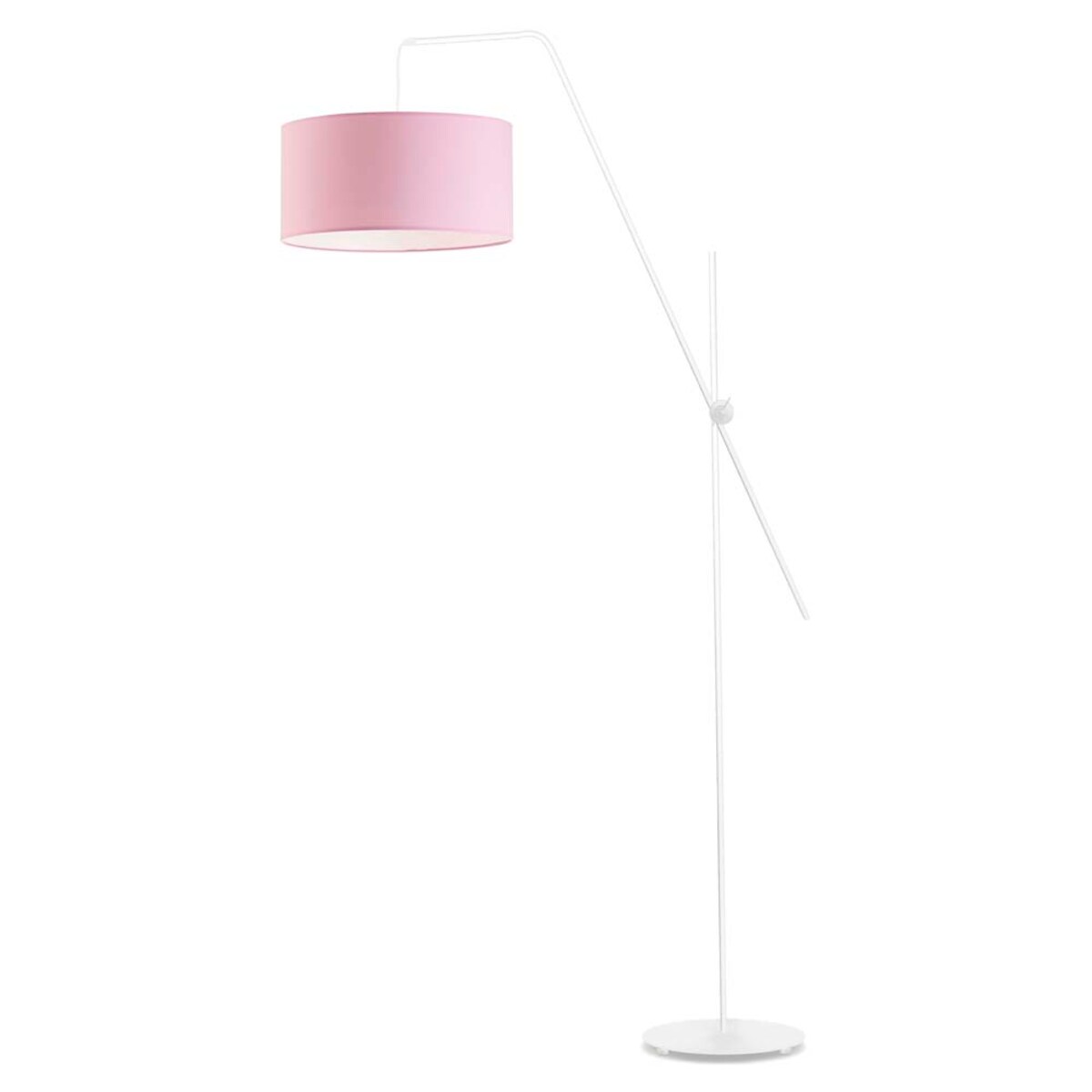 Lampa stojąca podłogowa przegubowa regulowana z abażurem walec MODERN