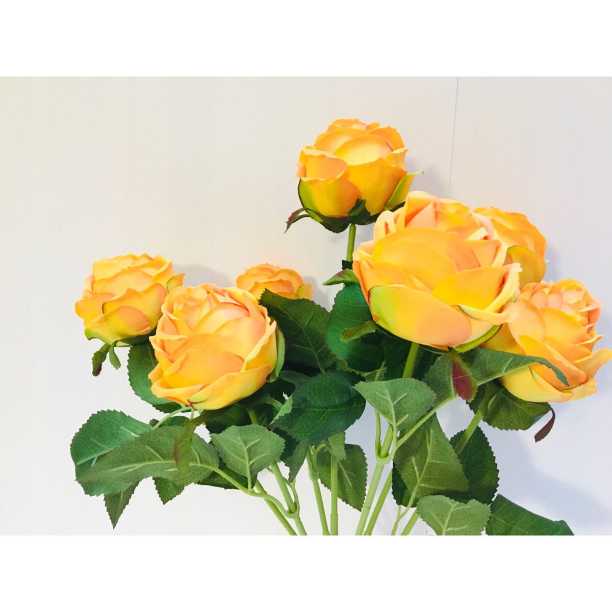 BUKIET DUŻY RÓŻA sztuczna LIŚCIE do flakonu święta grób cmentarz stroik