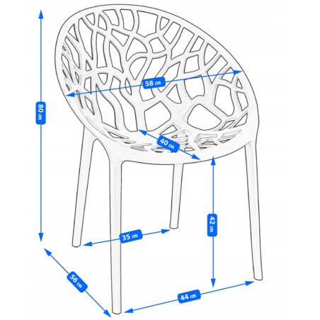 Krzesło eleganckie plastikowe ALBERO białe