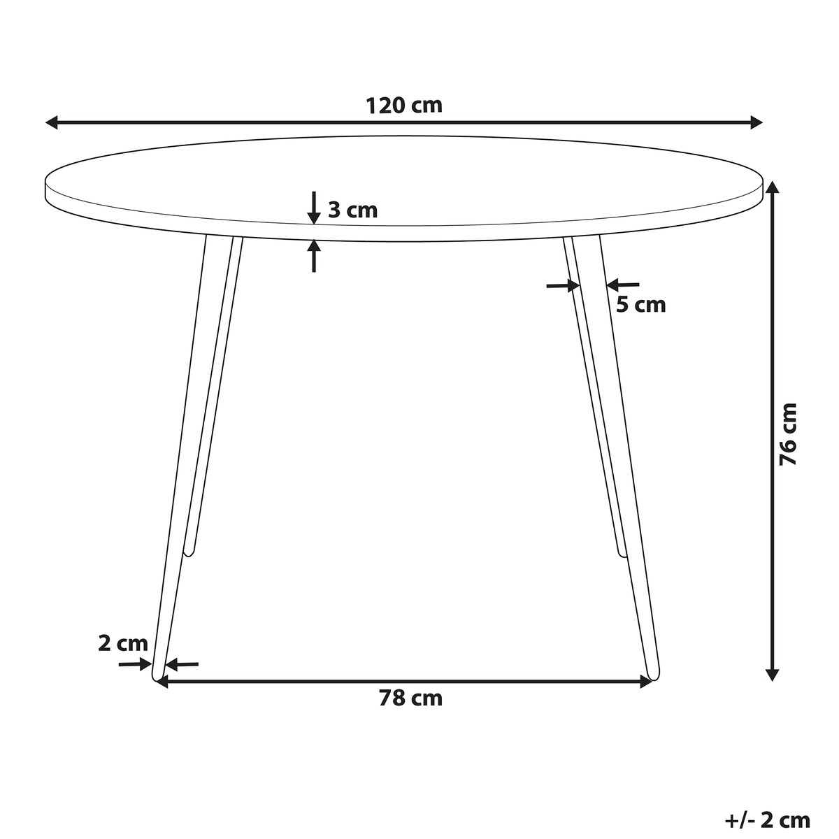 Stół do jadalni ODEON Szary efekt betonu 120 cm 120 cm