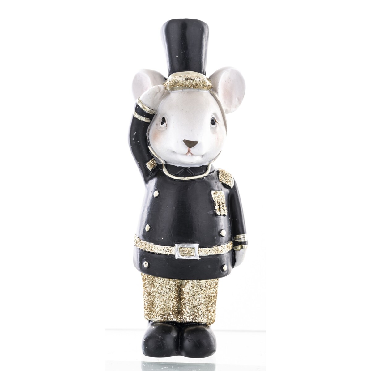 Figurki - 2 myszy w mundurach z orderami 11,5x4,5x4 cm czarne