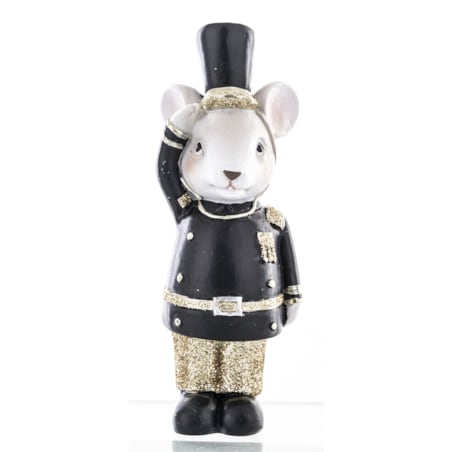 Figurki - 2 myszy w mundurach z orderami 11,5x4,5x4 cm czarne