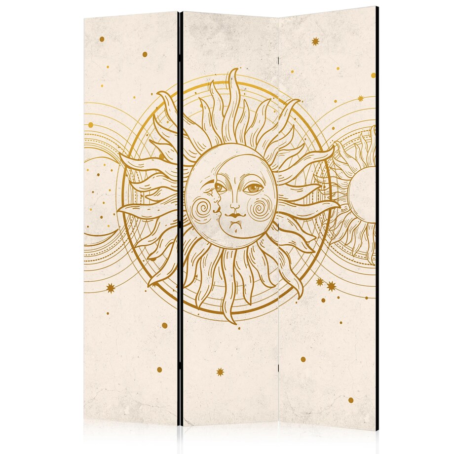 Parawan jednostronny Tła i desenie 135x172 cm 3-częściowy biały