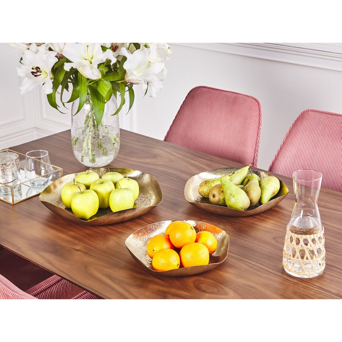 Zestaw 3 pater dekoracyjnych złoty UJUNG