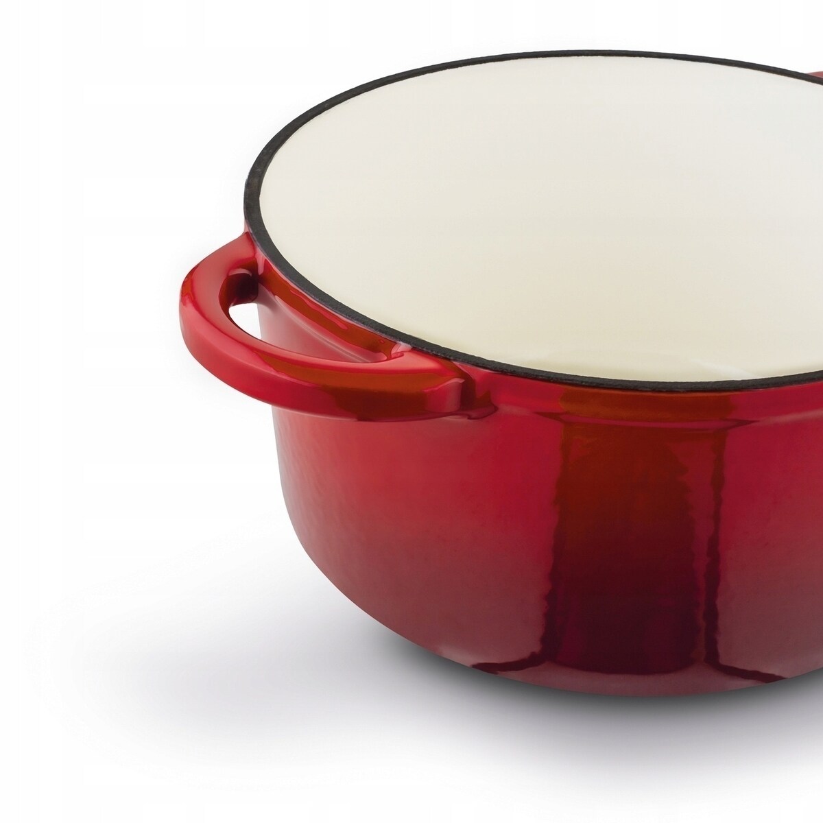 Gęsiarka żeliwna emaliowana brytfanna garnek 2,8L okrągła CZERWONA prezent