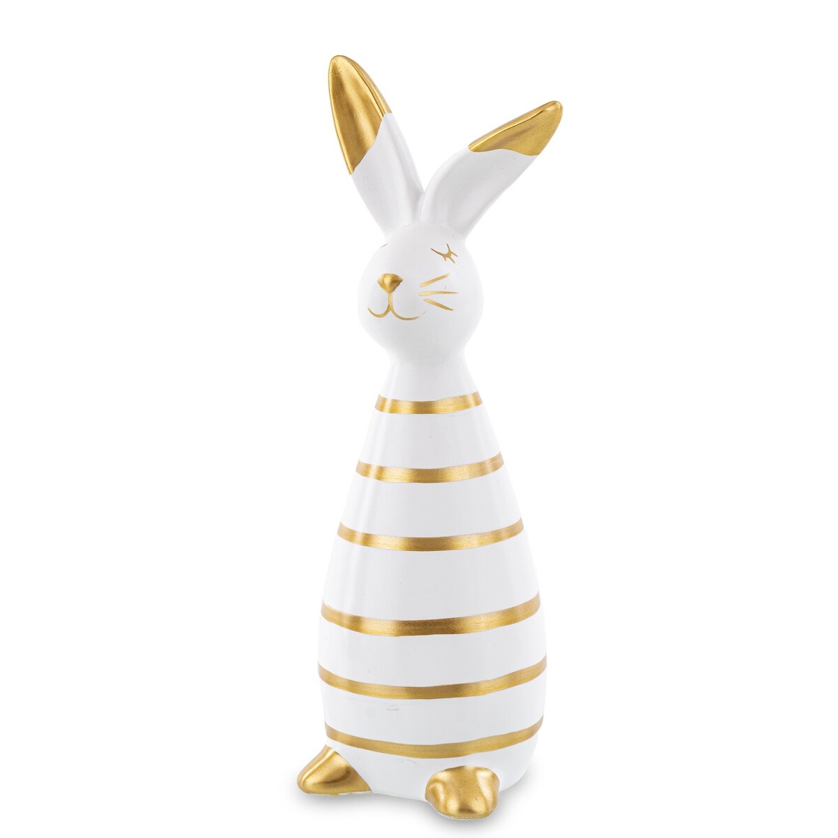 Dekoracja - królik dolomitowy w złote paski 26x10x9 cm