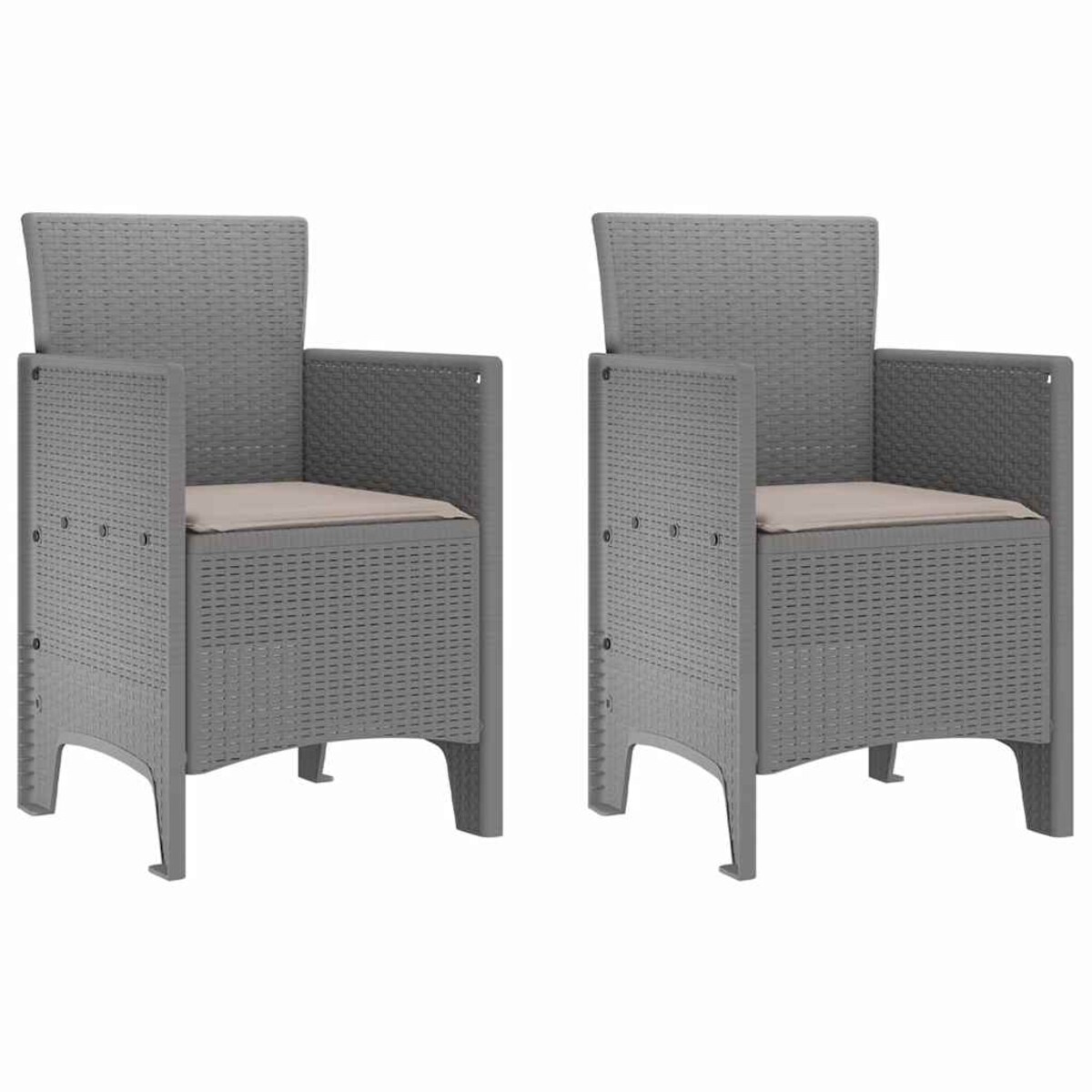 vidaXL Zestaw do jadalni w ogrodzie 3 pcs Jasnoszary Rattan Polt