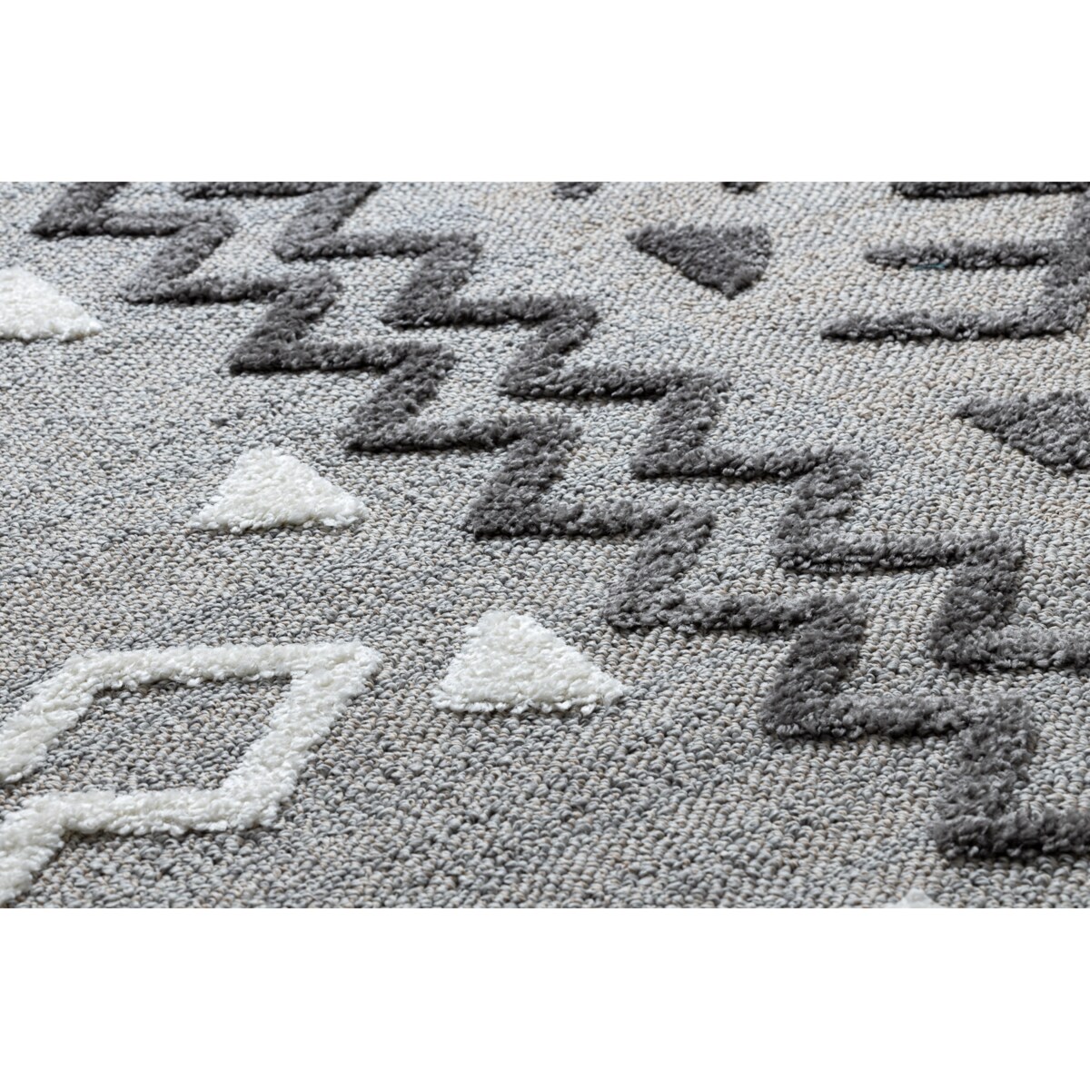 Dywan MAROC P659 Aztec, etno szary Frędzle 120x170 cm