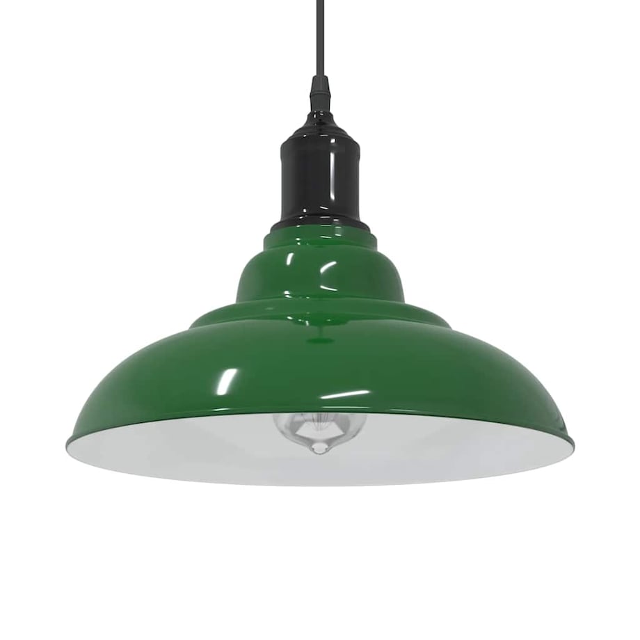 vidaXL Lampa wisząca z regulacją wysokości E27 połysk zielony metal