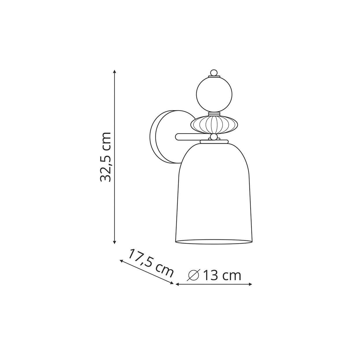 Kinkiet Light Prestige Tropea dymny 1 x E27 1 szt.