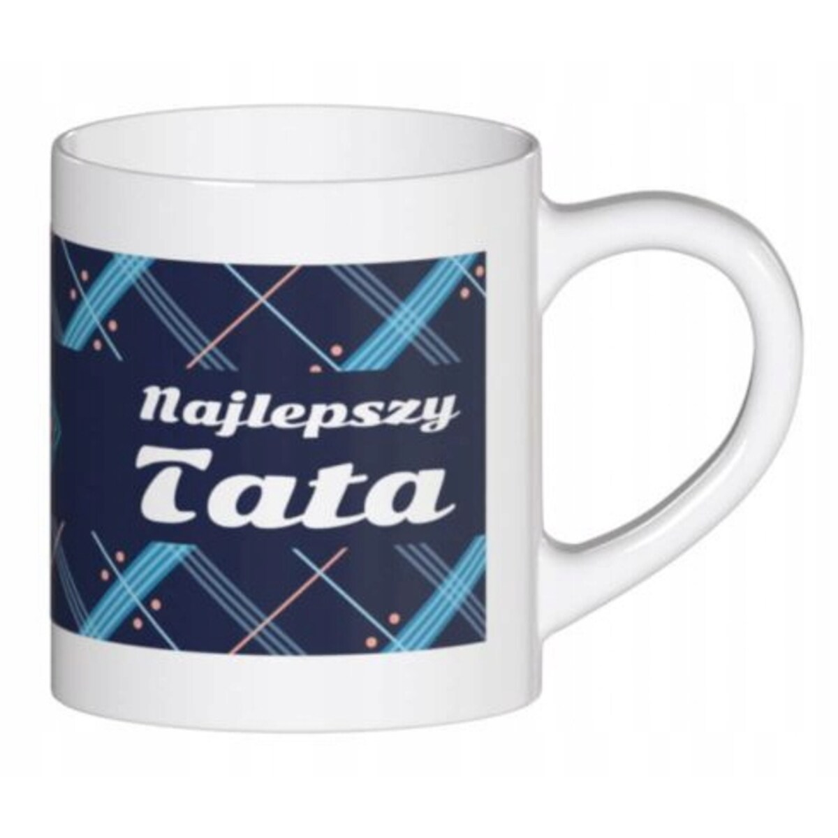 Ceramiczny kubek z uchwytem NAJLEPSZY TATA do kawy herbaty czekolady 250ml - prezent upominek na Dzień Ojca dla taty teścia