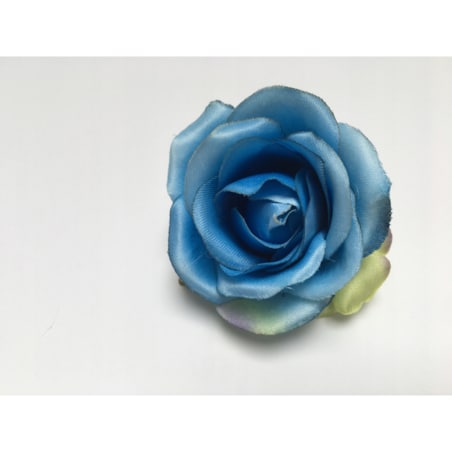 RÓŻA MAŁA sztuczna NIEBIESKA na stroik wiązankę 6szt dekoracja bukiet serce