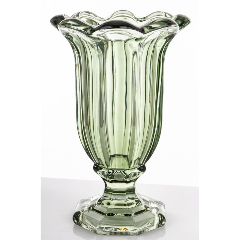 Wazon szklany 32x20x20 cm TAZZA-3 na nóżce zielony