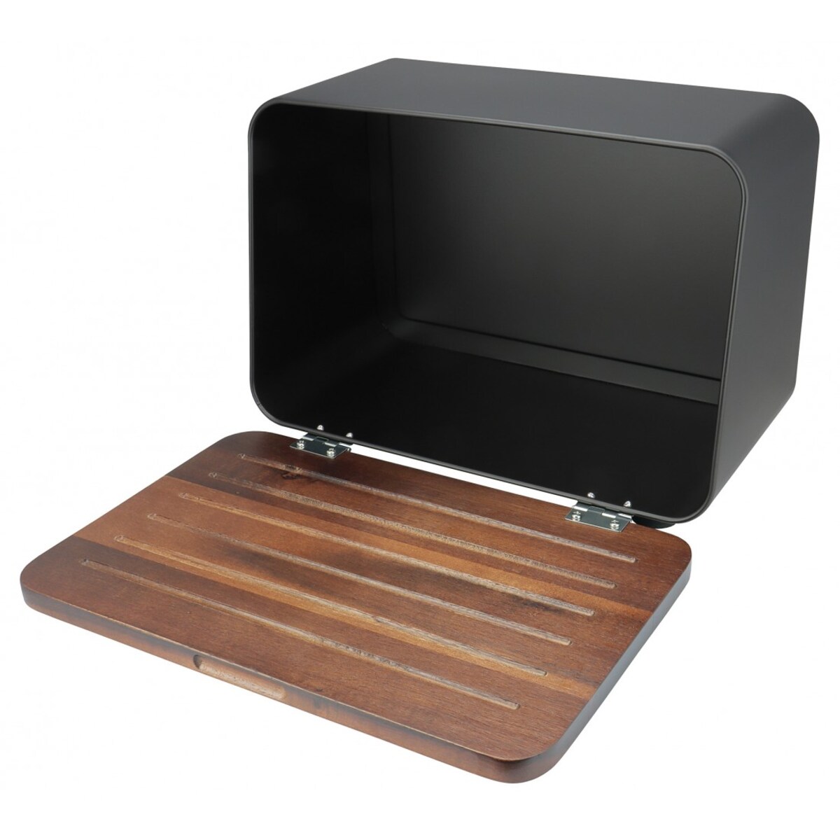 Chlebak ze stali lakierowanej z pokrywą z drewna akacjowego HUSLA