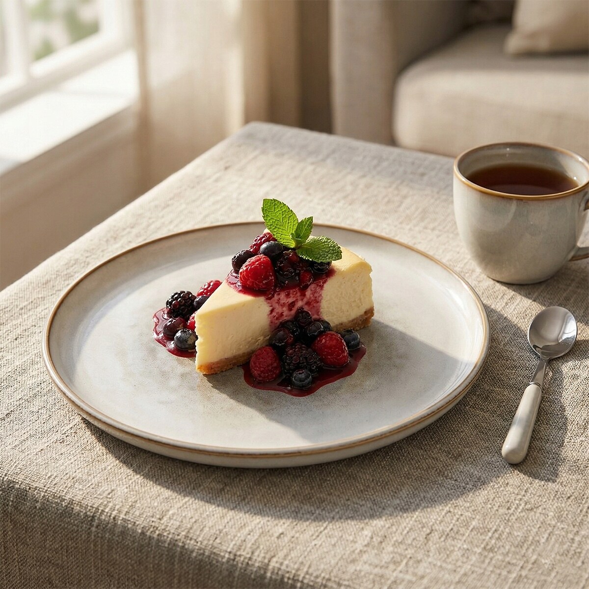 TALERZ DESEROWY SZARY 20cm CERAMICZNY TALERZYK SERWIS NA SZTUKI CIASTO