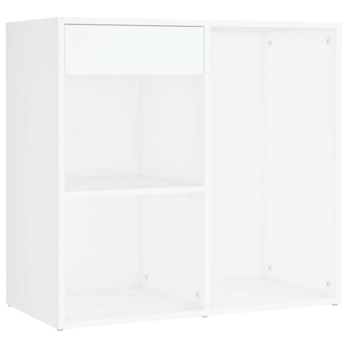 vidaXL Toaletka z oświetleniem LED i 2 szafkami, biała