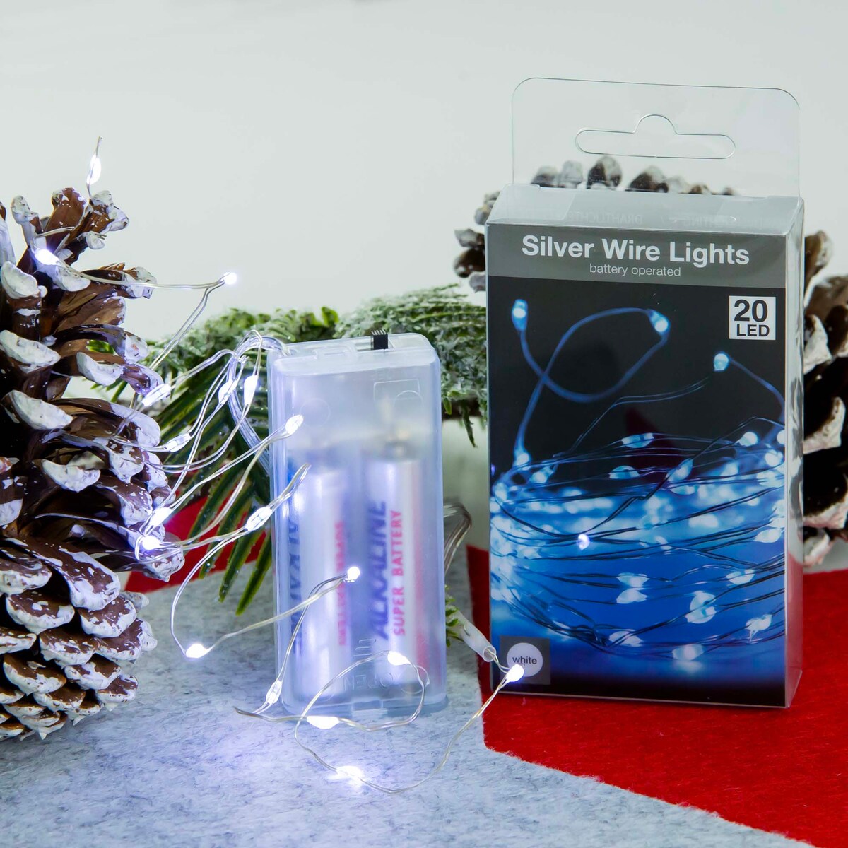 Lampki Druciki Girlanda Na Baterie 20 Led Białe