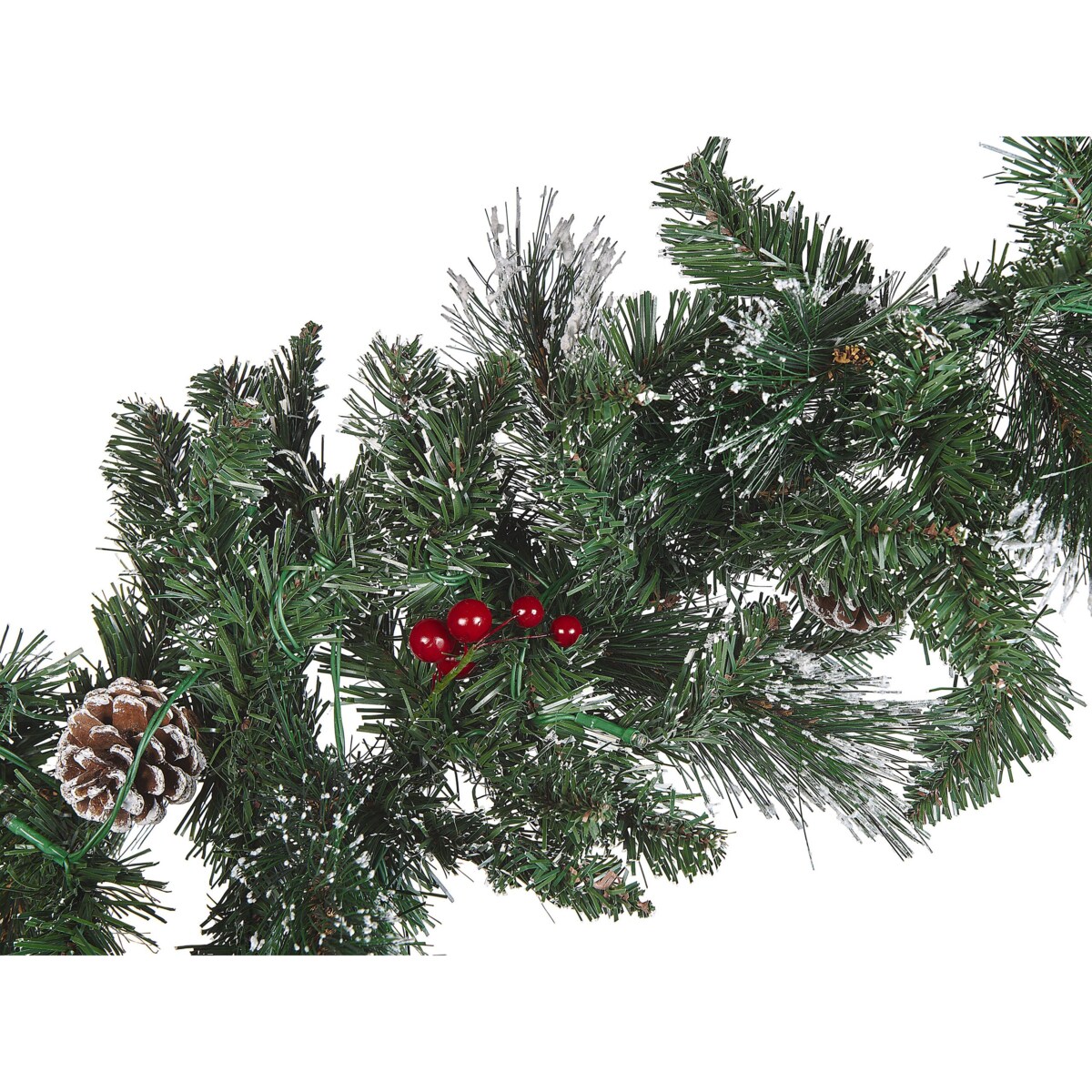 Ośnieżona świąteczna girlanda LED 180 cm zielona WAPTA