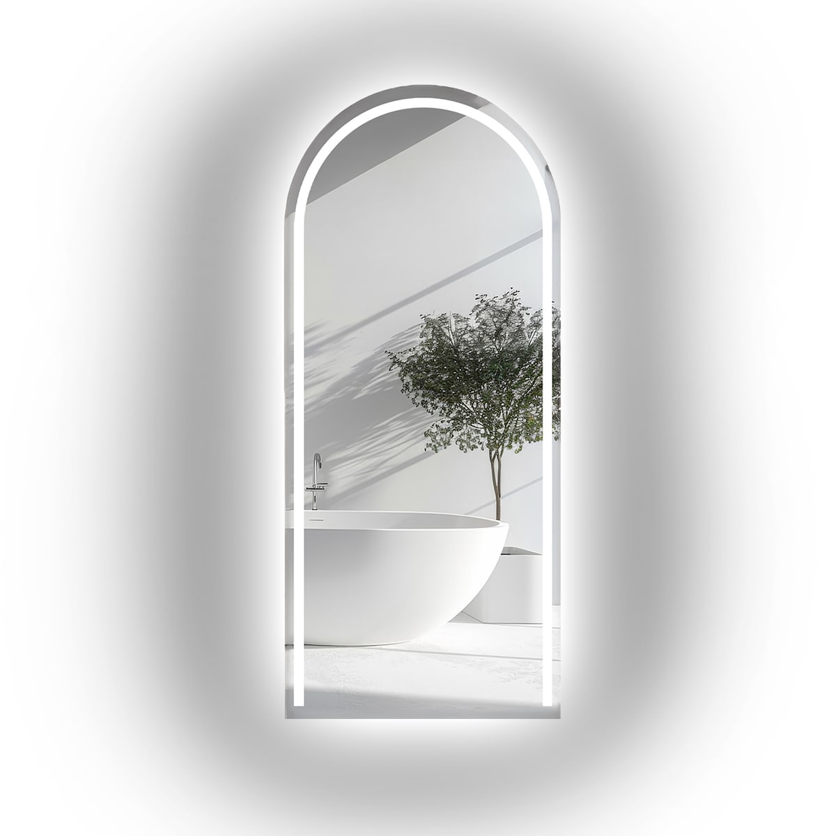 Lustro łazienkowe półowalne z podświetleniem - PLATO LED