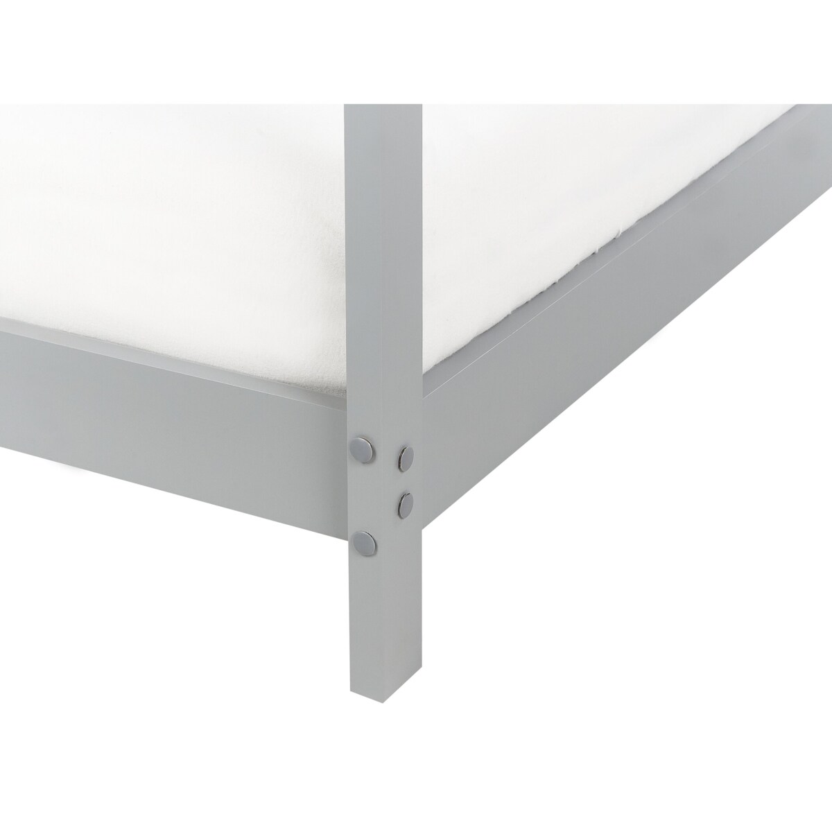 Łóżko dziecięce domek drewniane 90 x 200 cm szare ORLU