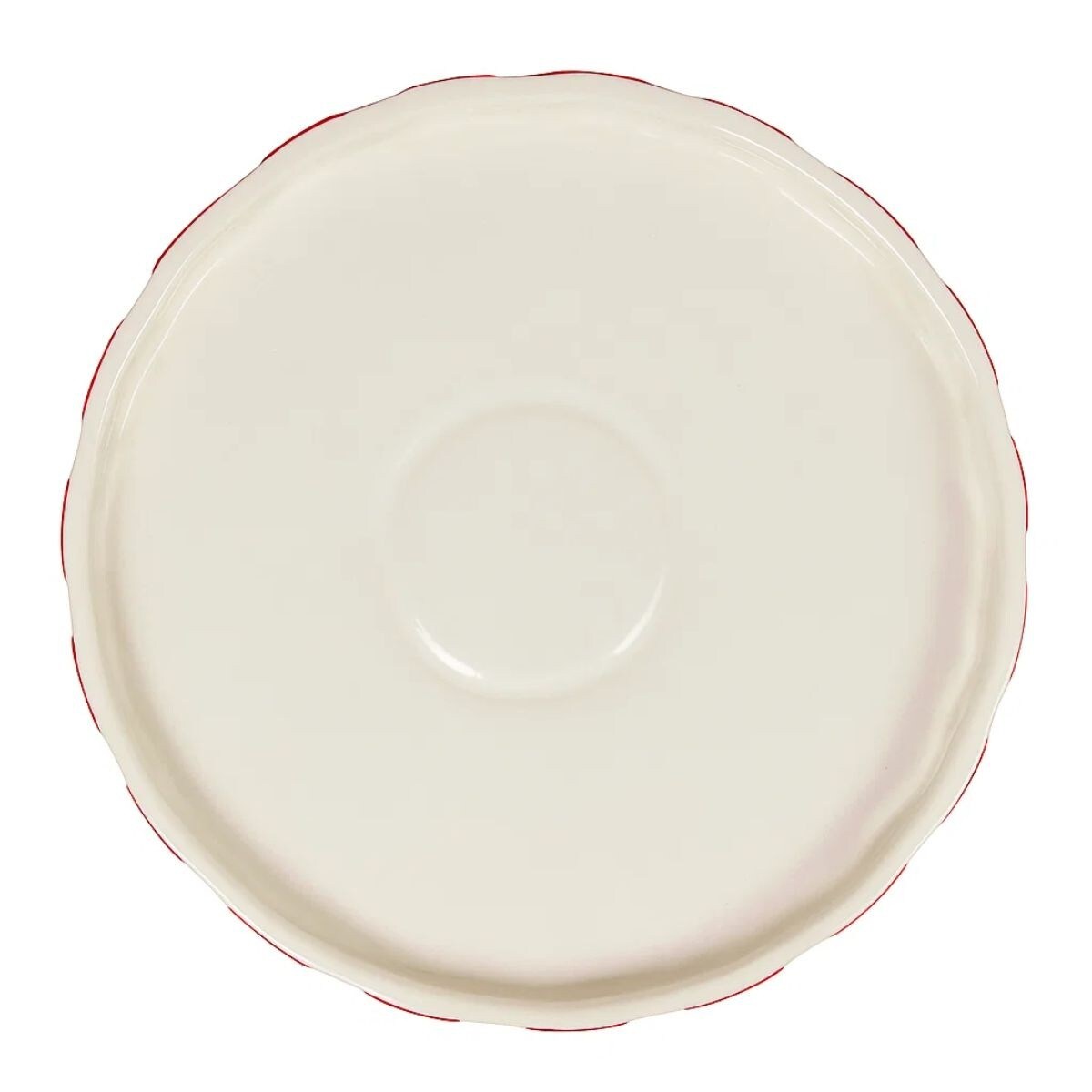 Ceramiczna patera świąteczna, czerwono-biała, Ø 27 cm