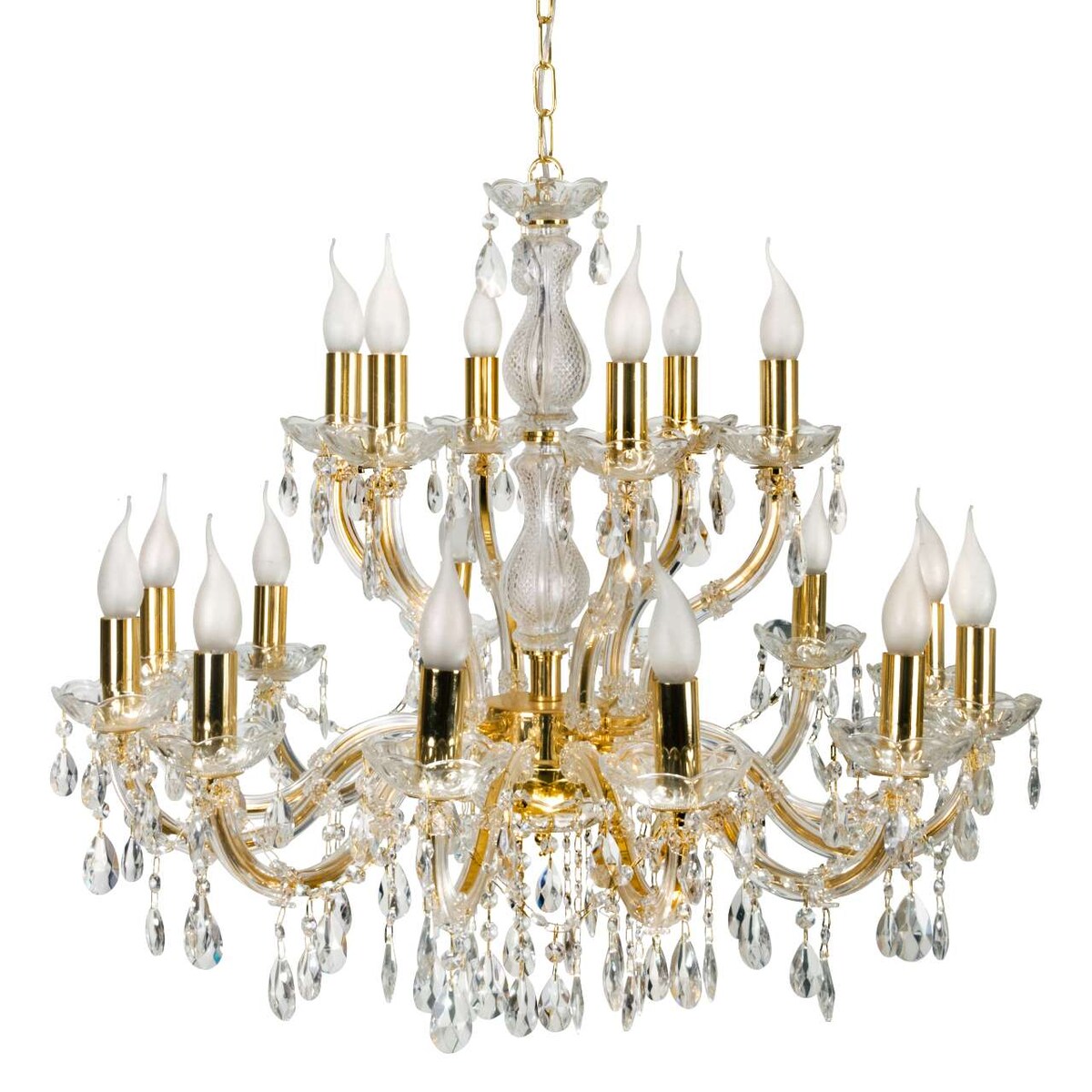 Żyrandol LAMPA wisząca maria teresa 30-94615 Candellux metalowa OPRAWA świecznikowa pałacowy kandelabr ZWIS kryształki złote