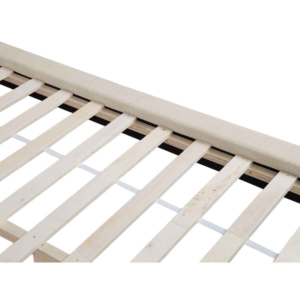 Łóżko tapicerowane 180 x 200 cm beżowe LANNION