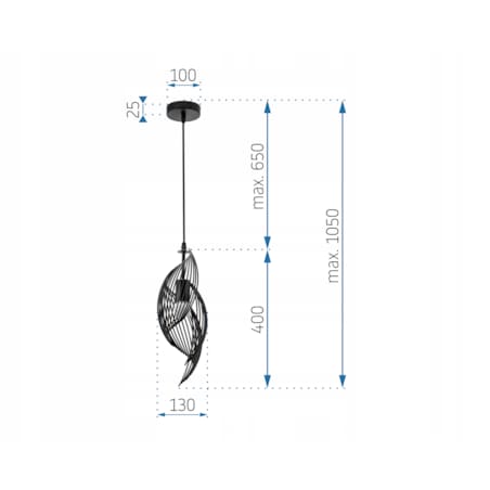Lampa Wisząca Metalowa Industrialna Black Gold E27