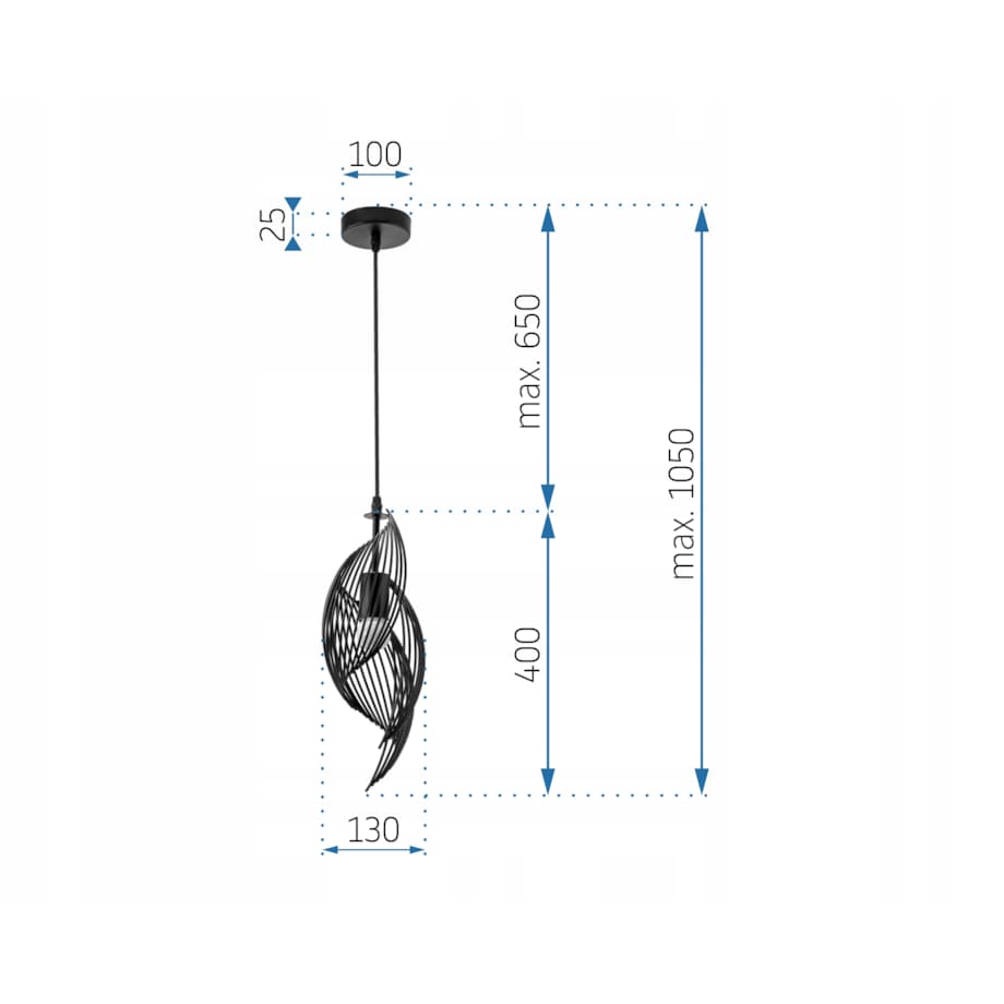 Lampa Wisząca Metalowa Industrialna Black Gold E27
