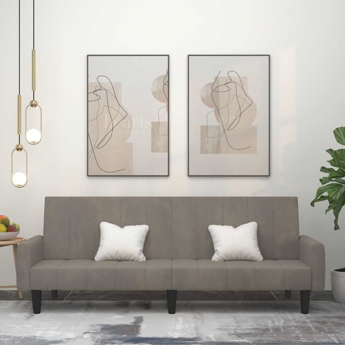 vidaXL 2-osobowa kanapa, jasnoszara, tapicerowana aksamitem