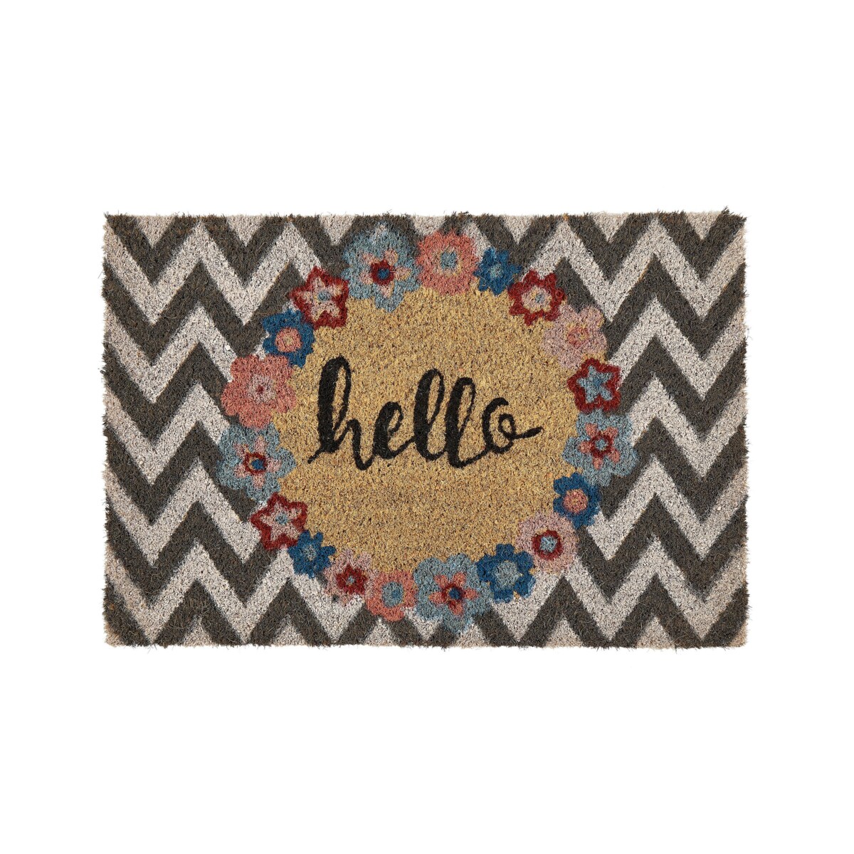 Wycieraczka kokosowa wzór w zygzak 40 x 60 cm wielokolorowa TAHAN