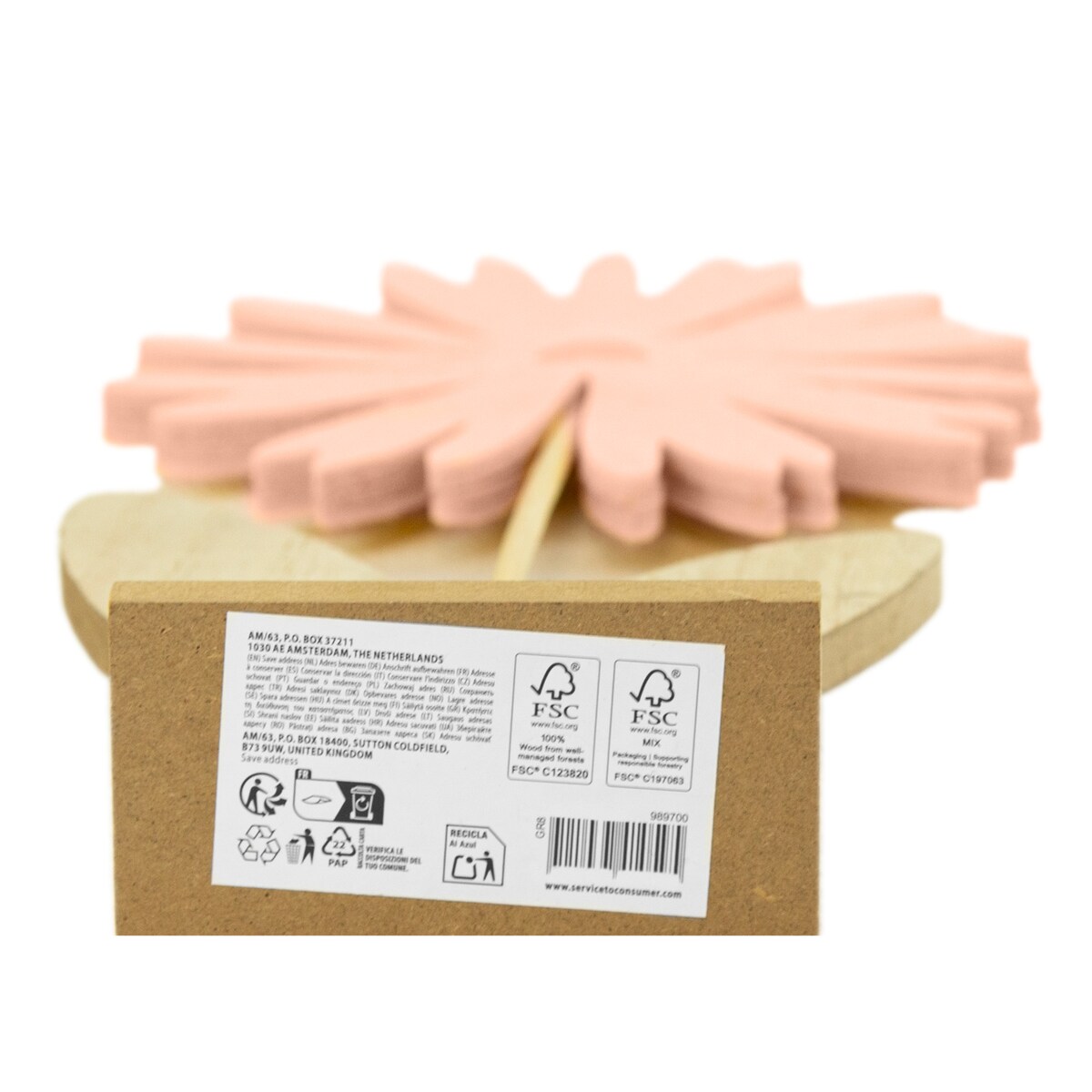 Kwiatek Drewniany 32 Cm Dekoracja Ozdoba Wielkanocna Na Stół Stokrotka Różowy